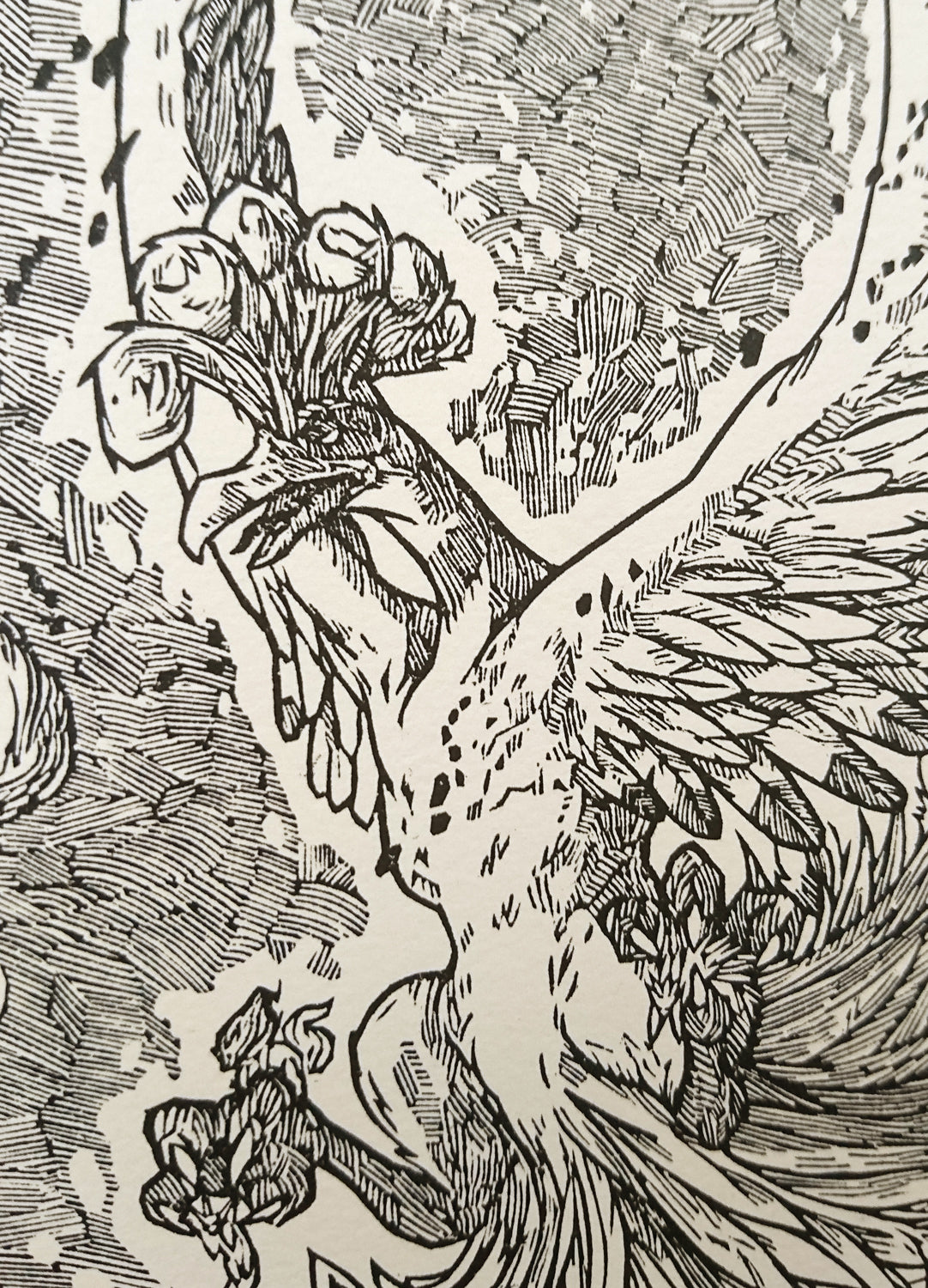 HO-OH - Handmade woodblock print - 28x22 cm