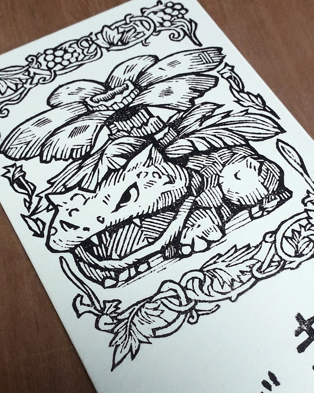 Book Monster - Handmade woodblock bookmark - Old School Venusaur