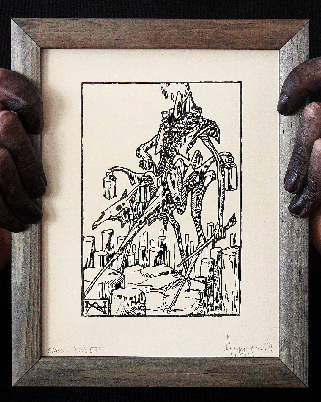 BYLETH - Handmade woodblock print - 22x16cm