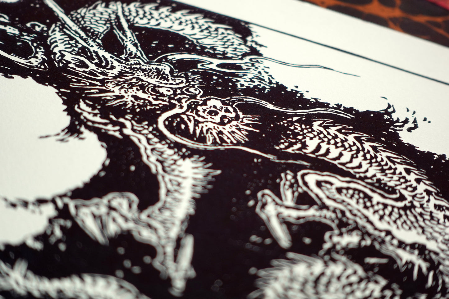THE DRAGON - Handmade woodblock print - 38x28cm