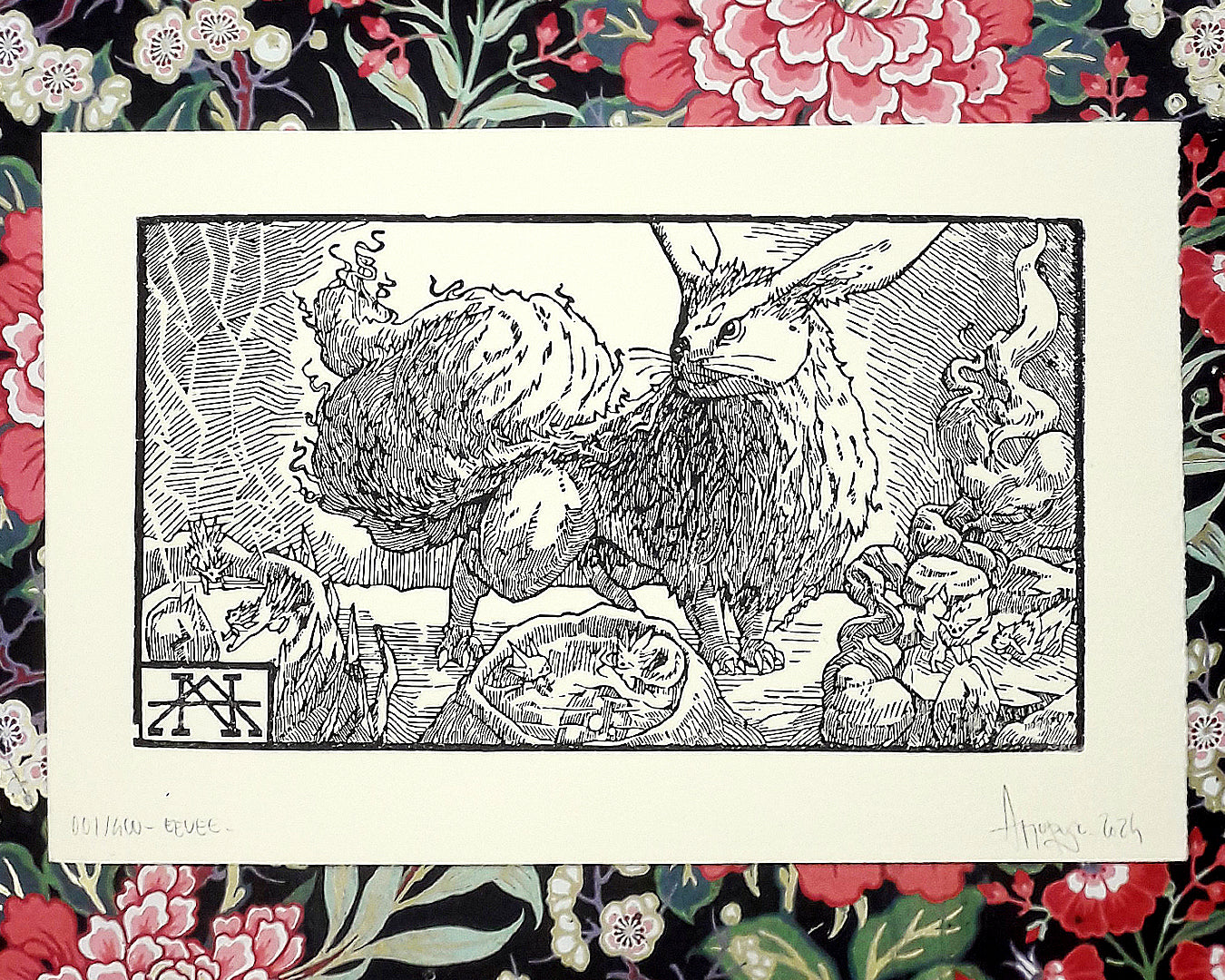 EEVEE - Handmade woodblock print - 14x22cm