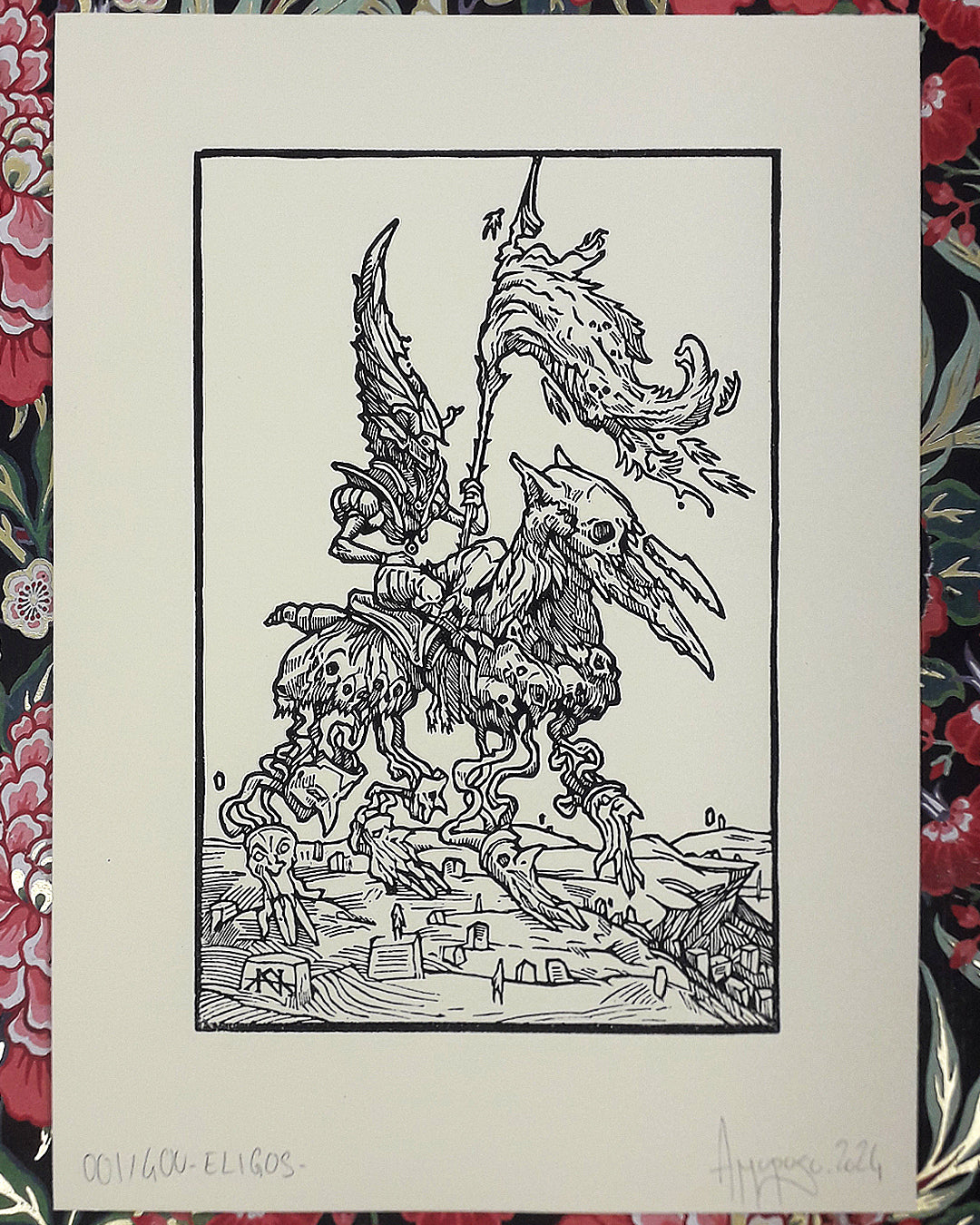 ELIGOS - Handmade woodblock print - 22x16cm