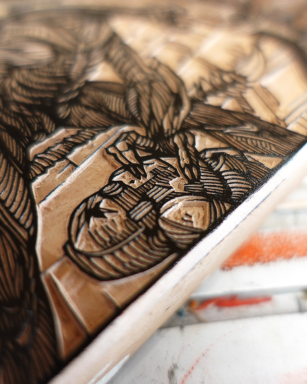 ALIEN - Handmade woodblock print - 22x16cm