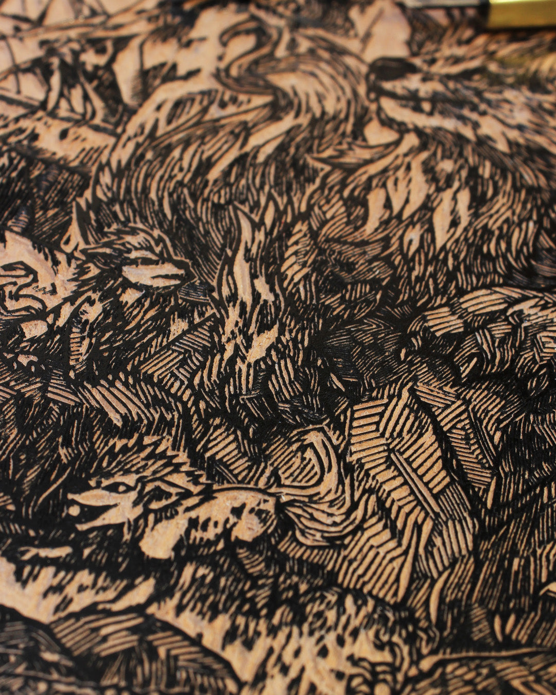 ARCANIN - Handmade woodblock print - 28x22cm