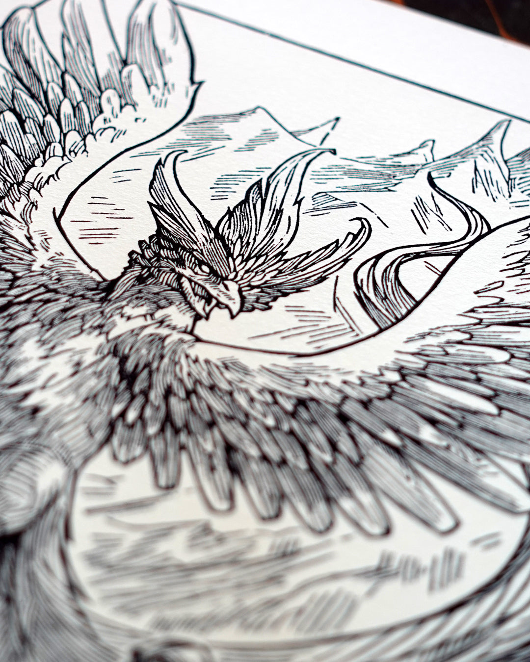 ARTICUNO - Handmade woodblock print - 28x22cm