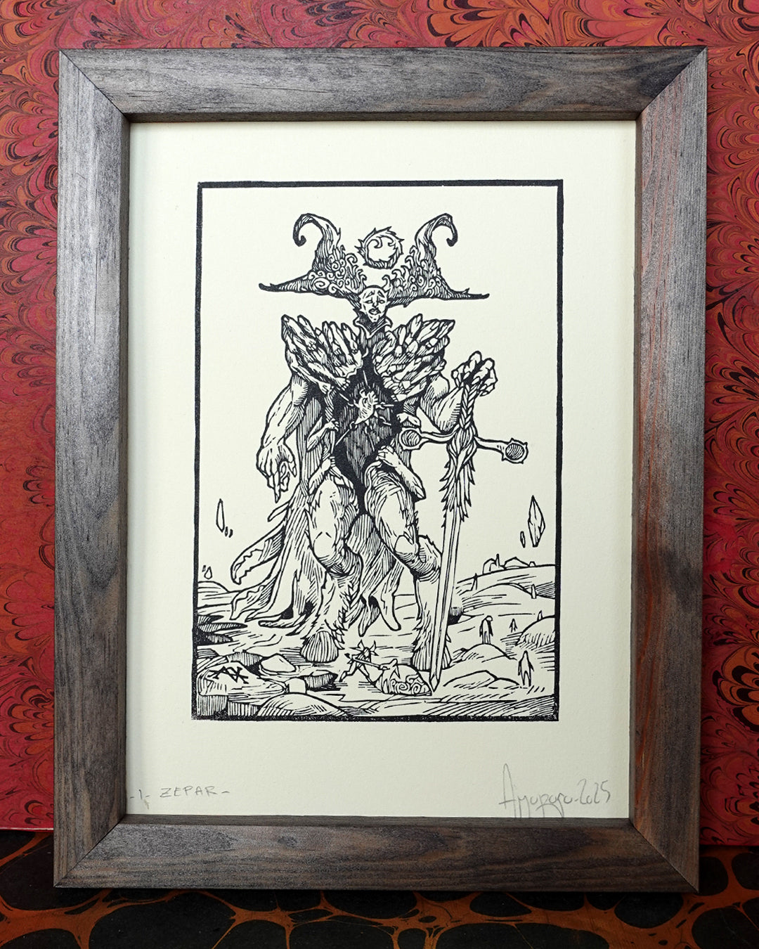 ZEPAR - Handmade woodblock print - 22x16cm