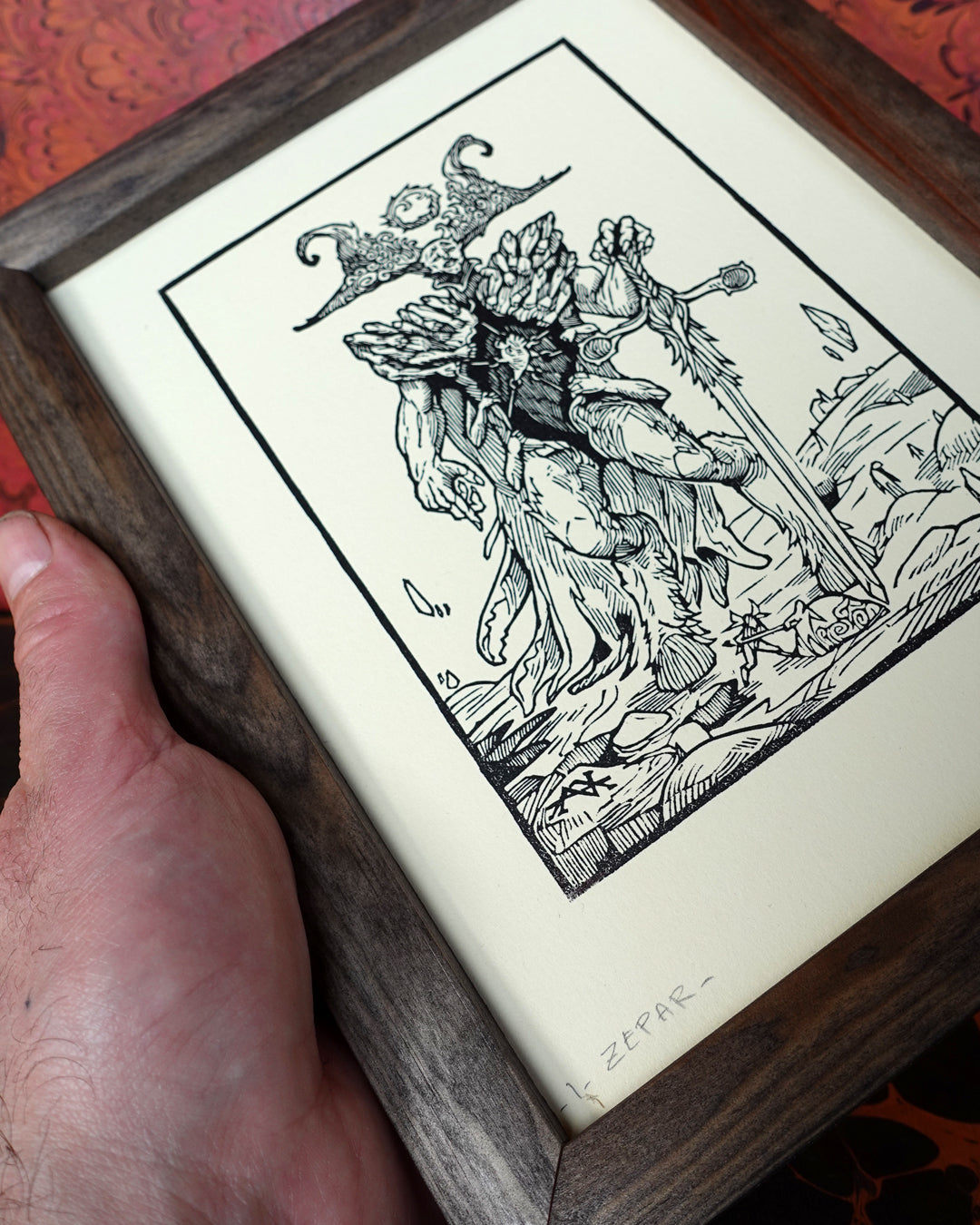 ZEPAR - Handmade woodblock print - 22x16cm