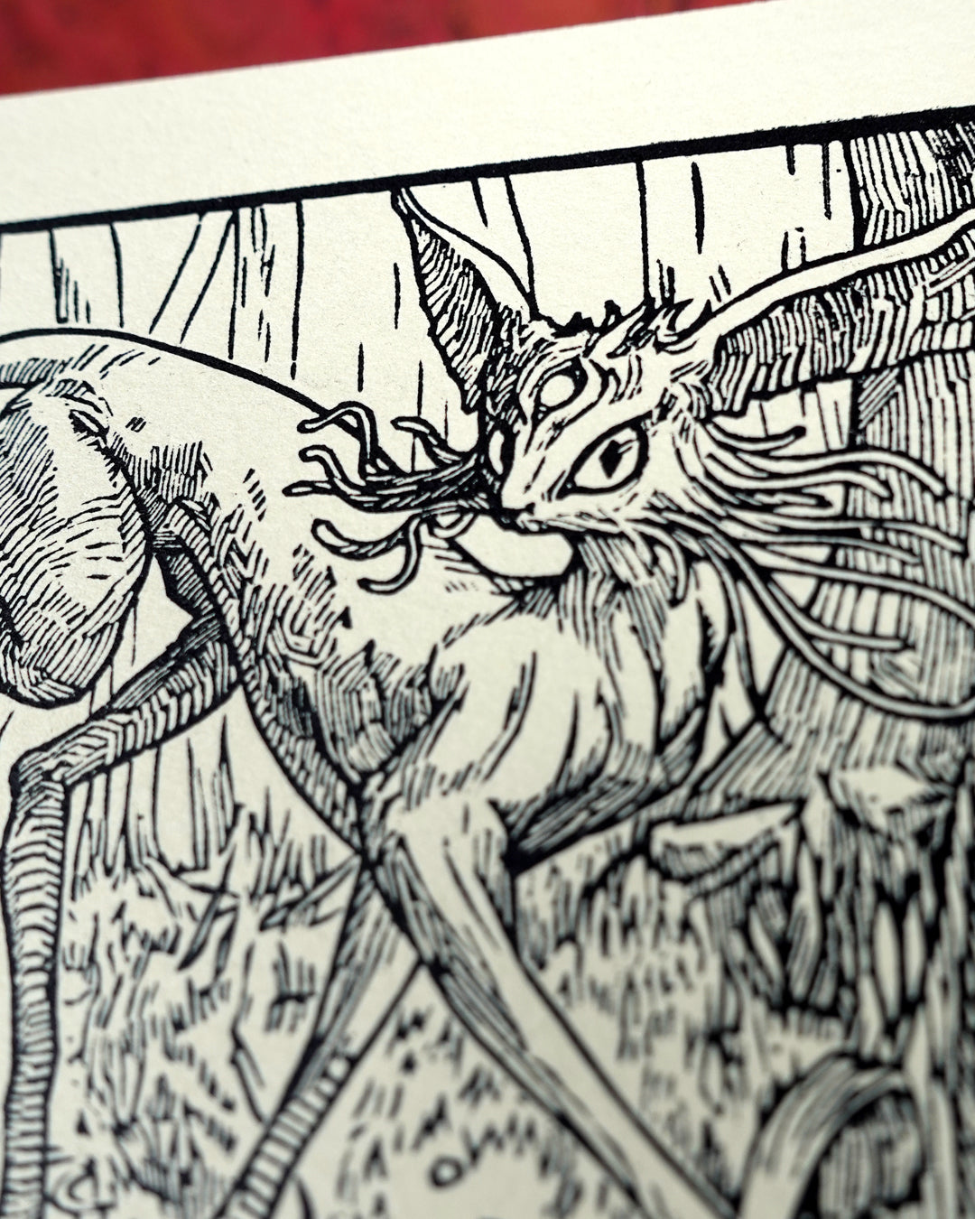 ESPEON - Handmade woodblock print - 14x22cm