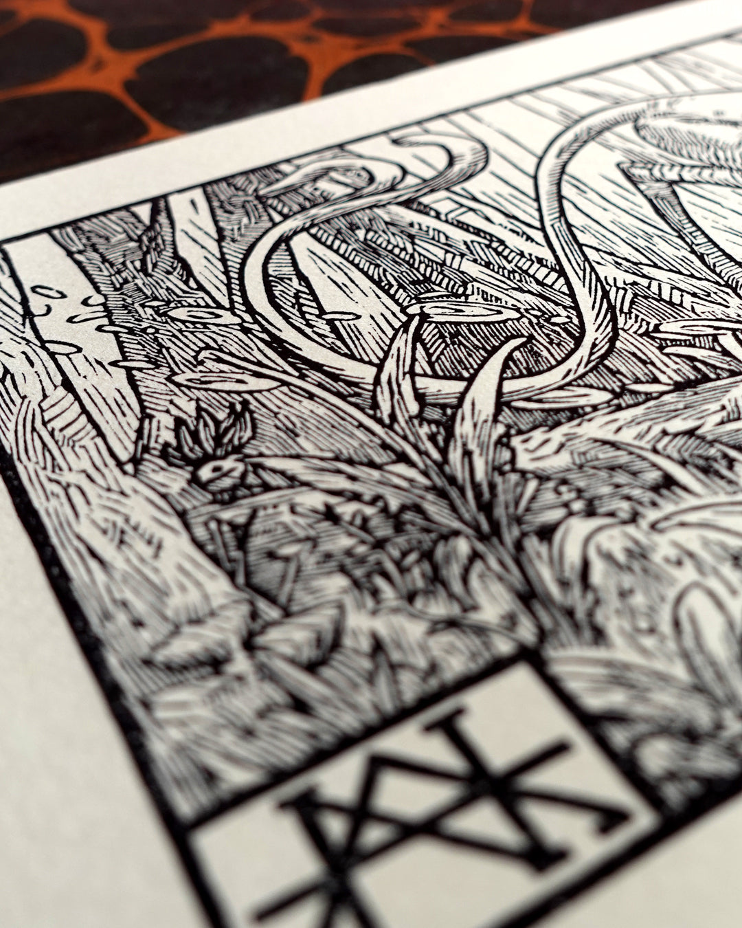 ESPEON - Handmade woodblock print - 14x22cm