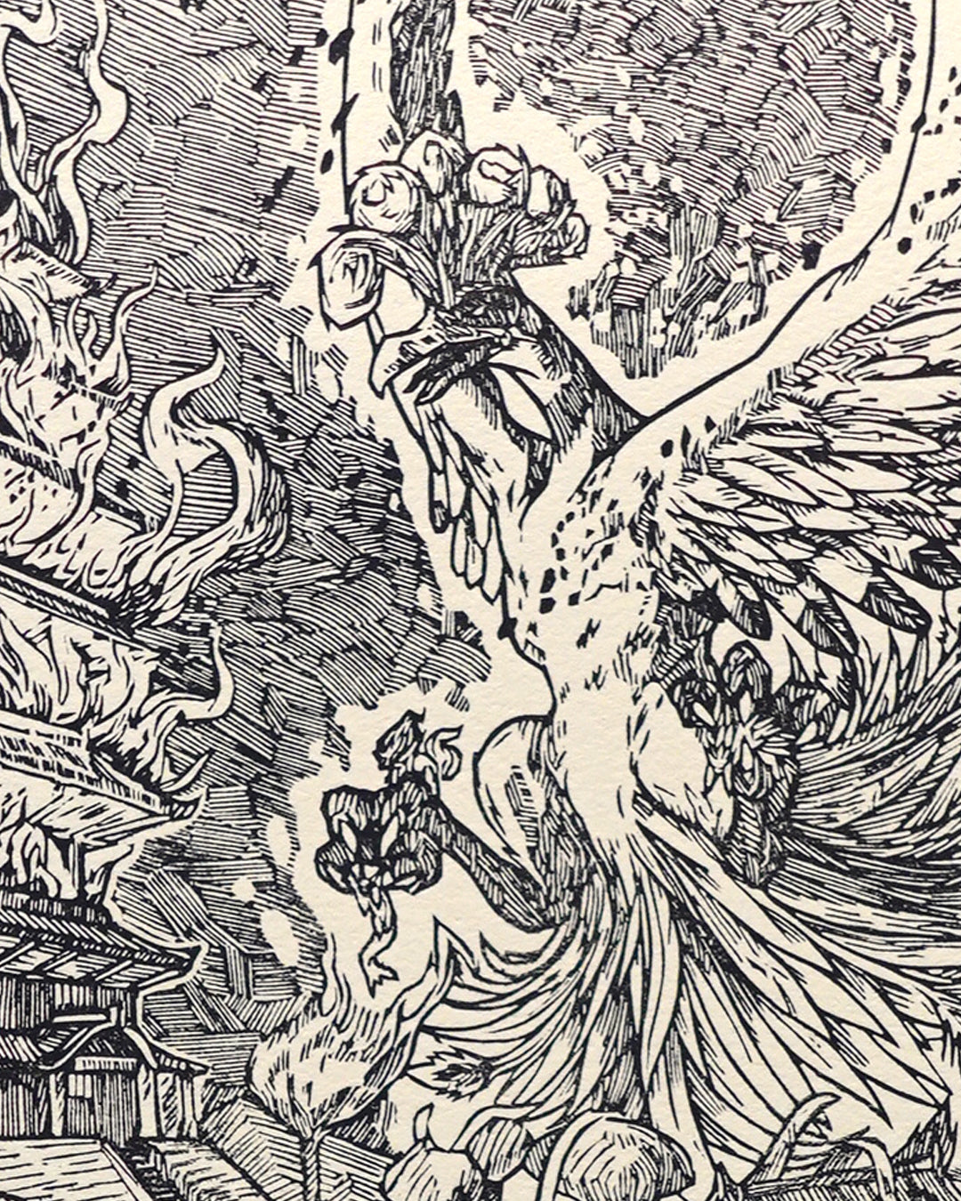 HO-OH - Handmade woodblock print - 28x22 cm