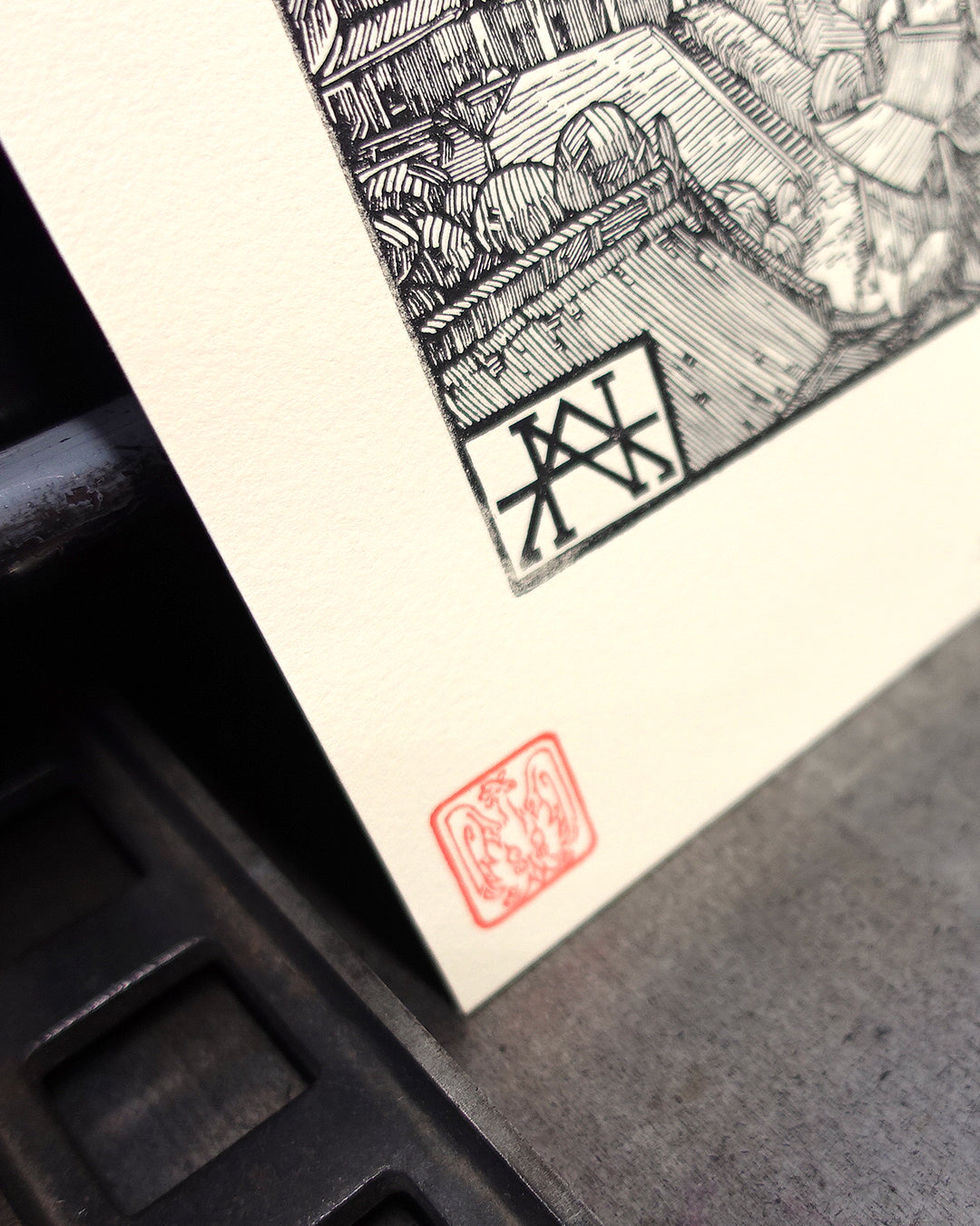 HO-OH - Handmade woodblock print - 28x22 cm