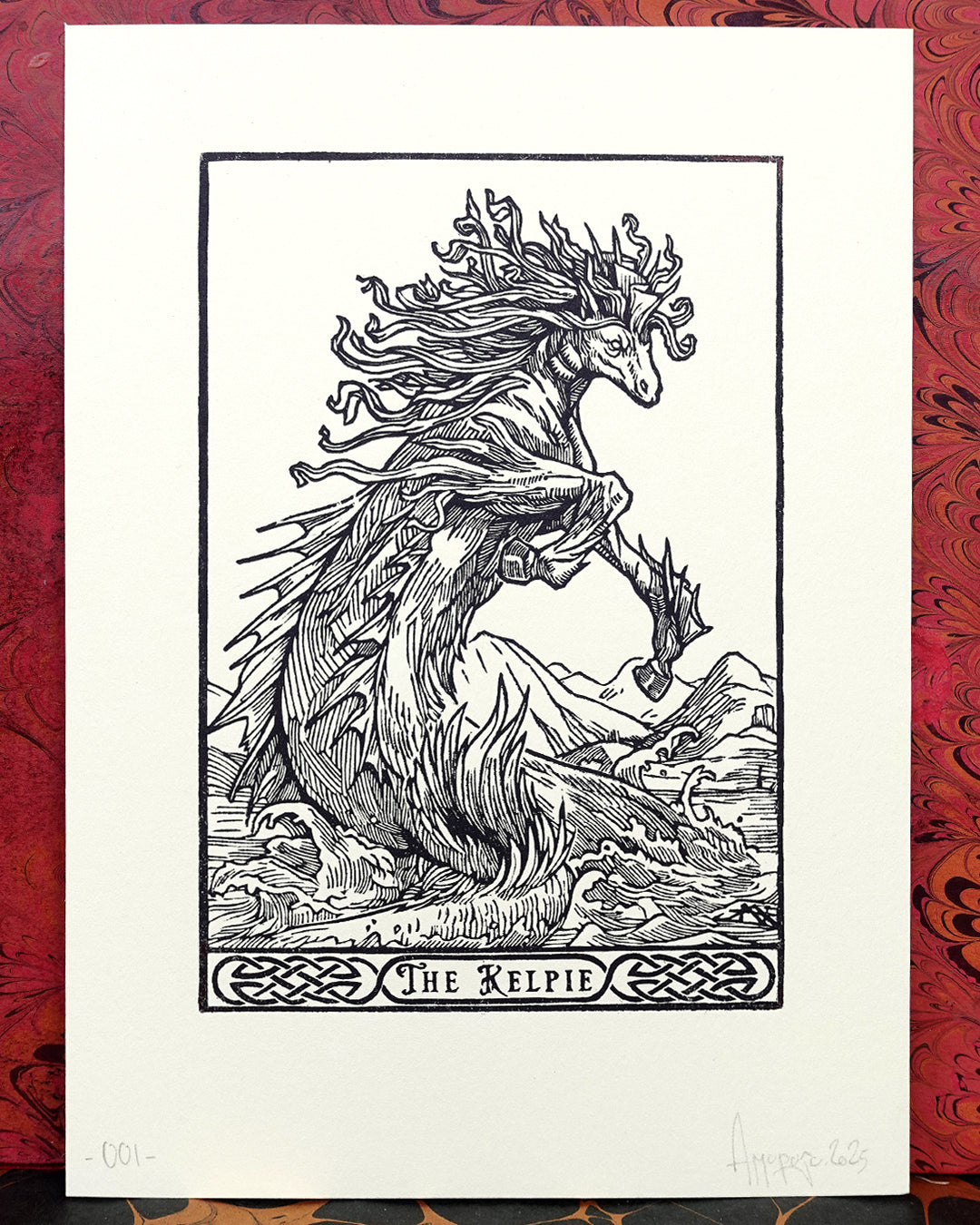 THE KELPIE - Handmade woodblock print - 22x16cm
