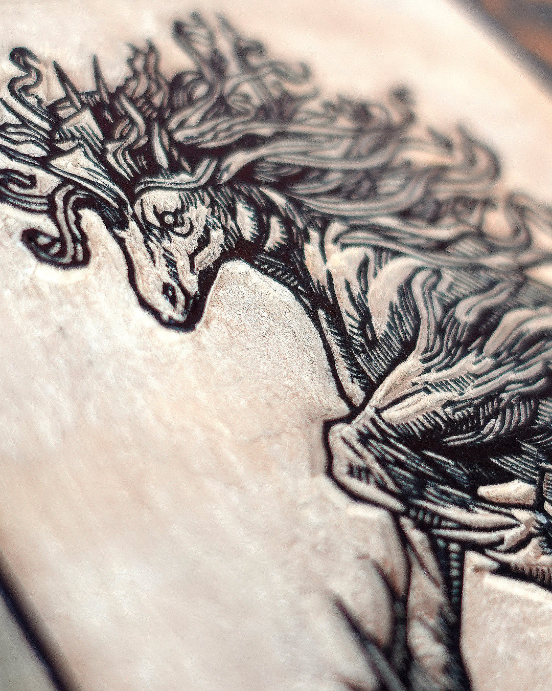 THE KELPIE - Handmade woodblock print - 22x16cm