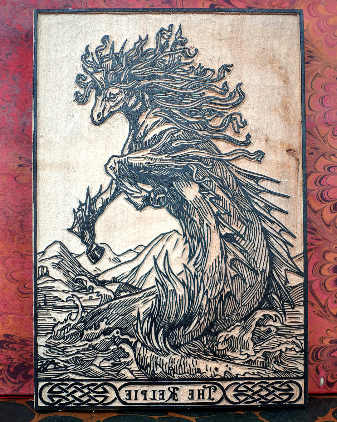 THE KELPIE - Handmade woodblock print - 22x16cm
