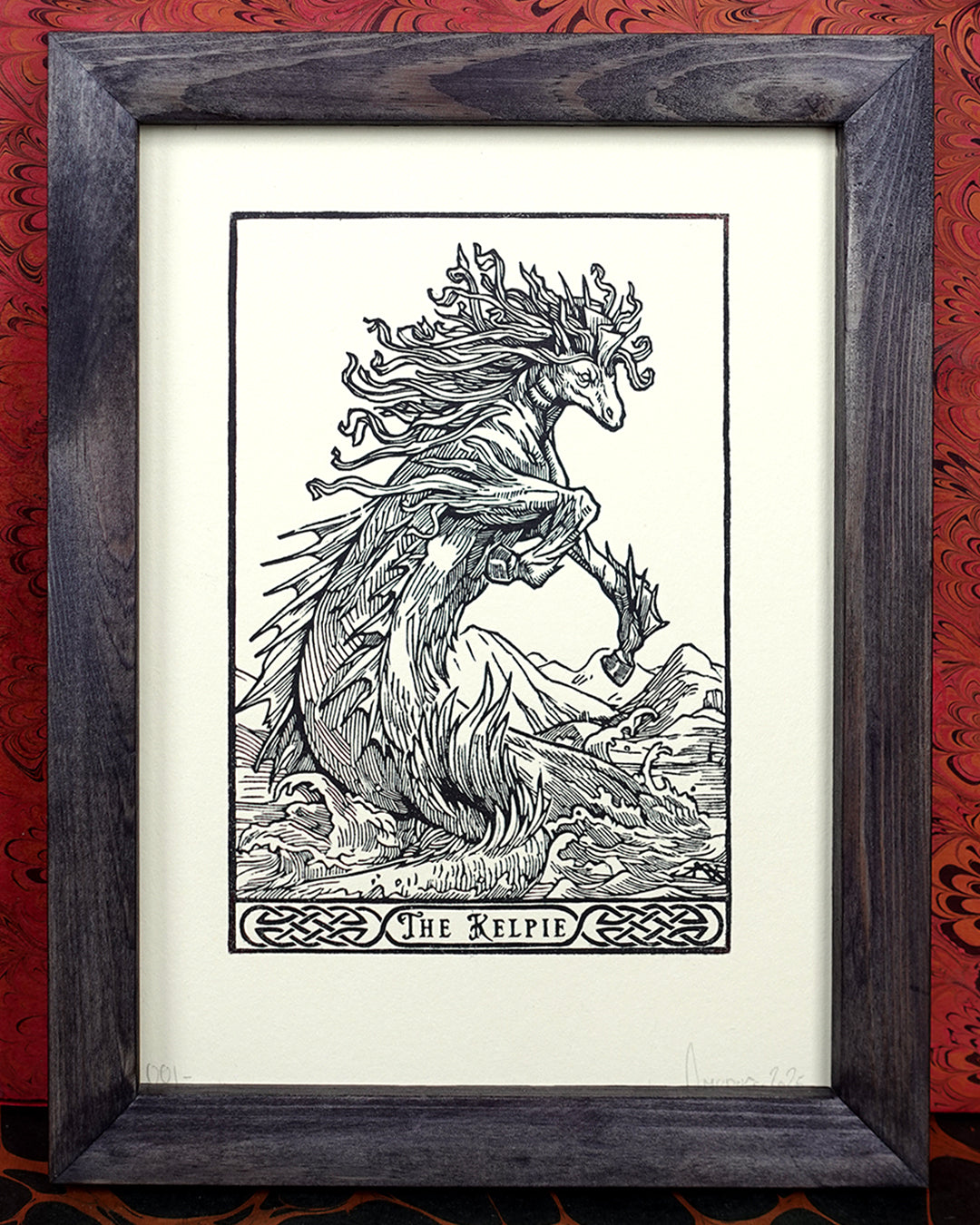 THE KELPIE - Handmade woodblock print - 22x16cm