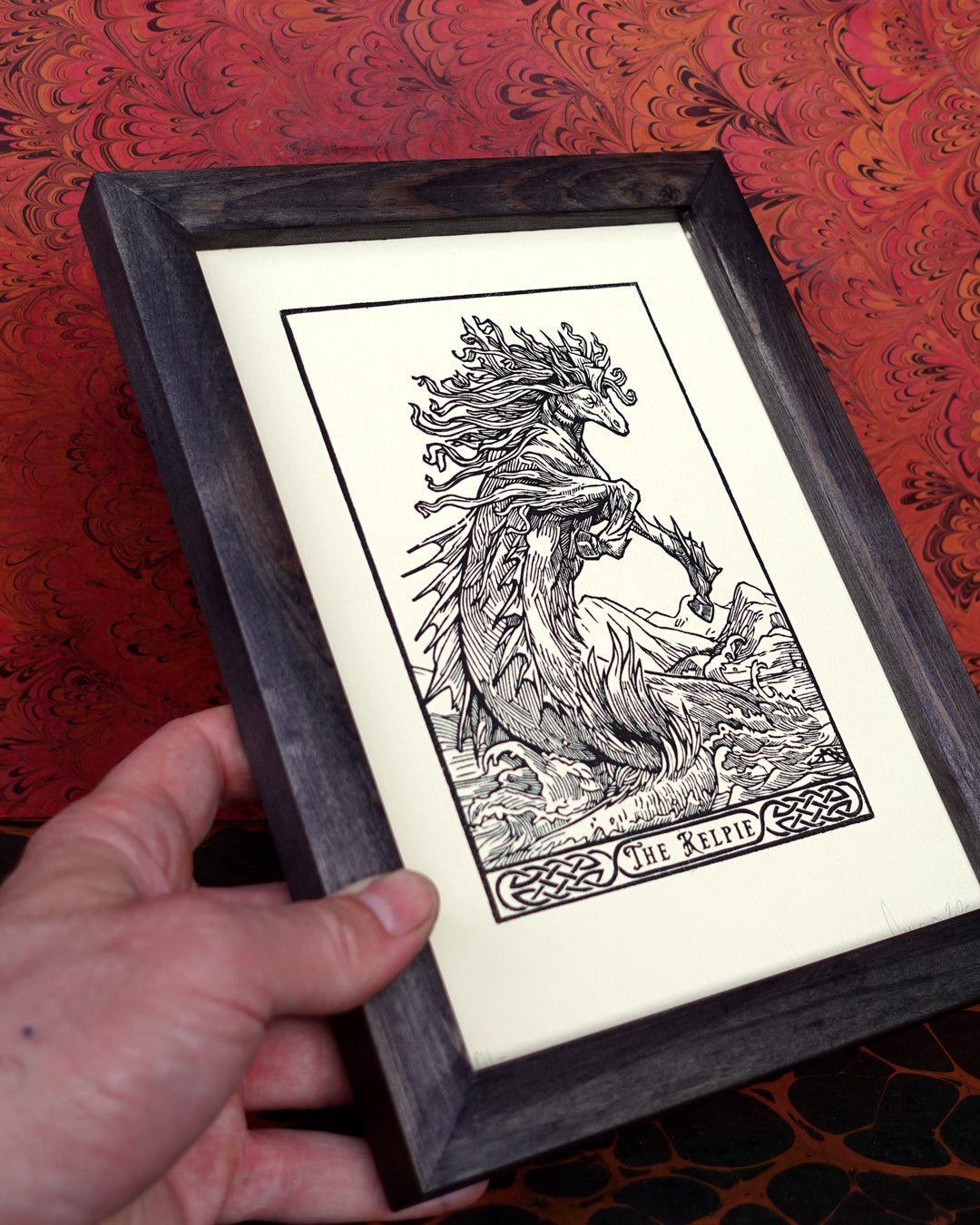 THE KELPIE - Handmade woodblock print - 22x16cm
