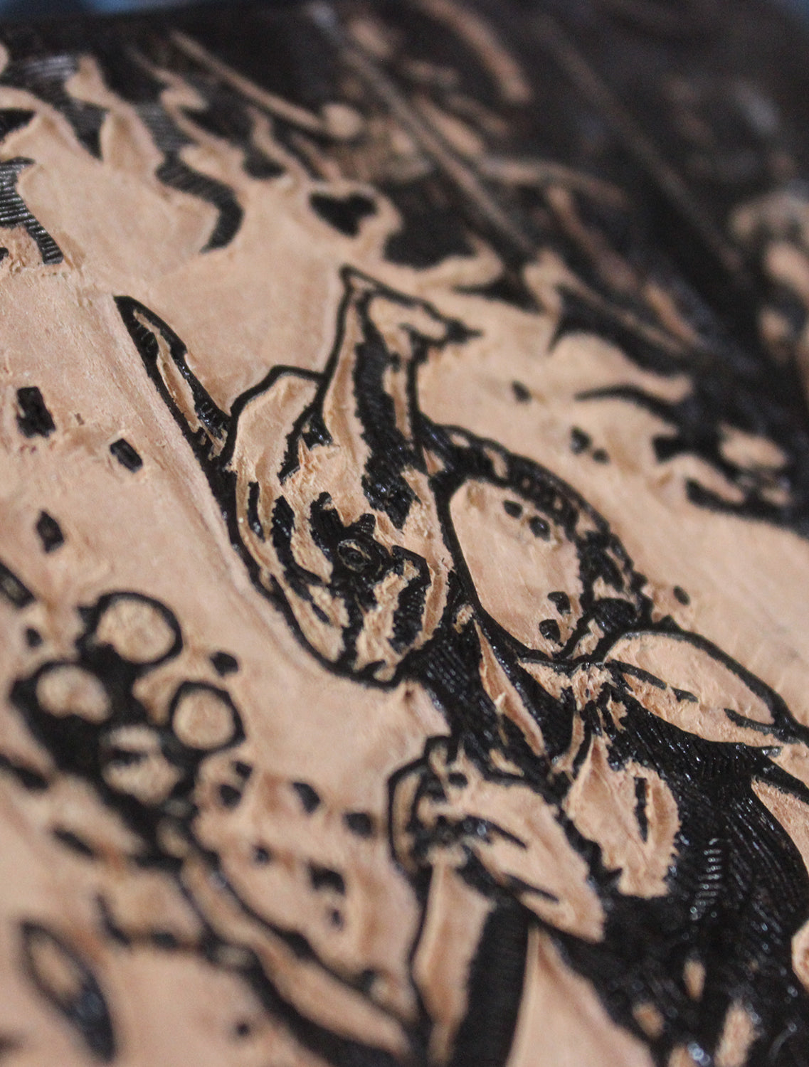 MEWTWO - Handmade woodblock print - 28x22cm