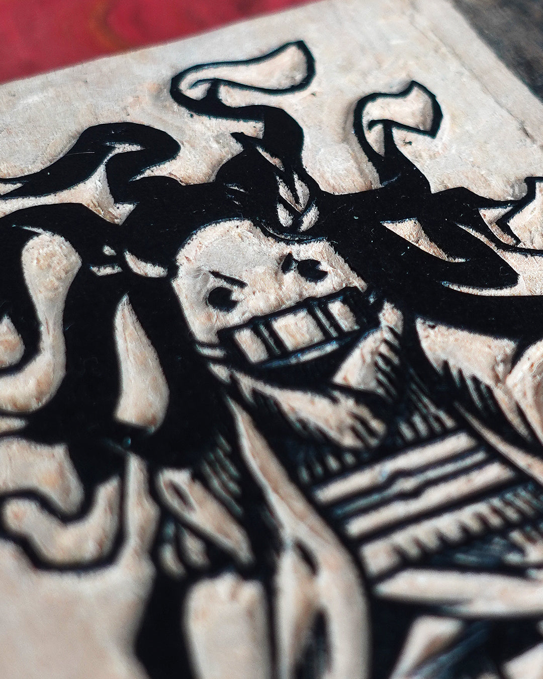 Book Monster - Handmade woodblock bookmark - Chibi Nezuko