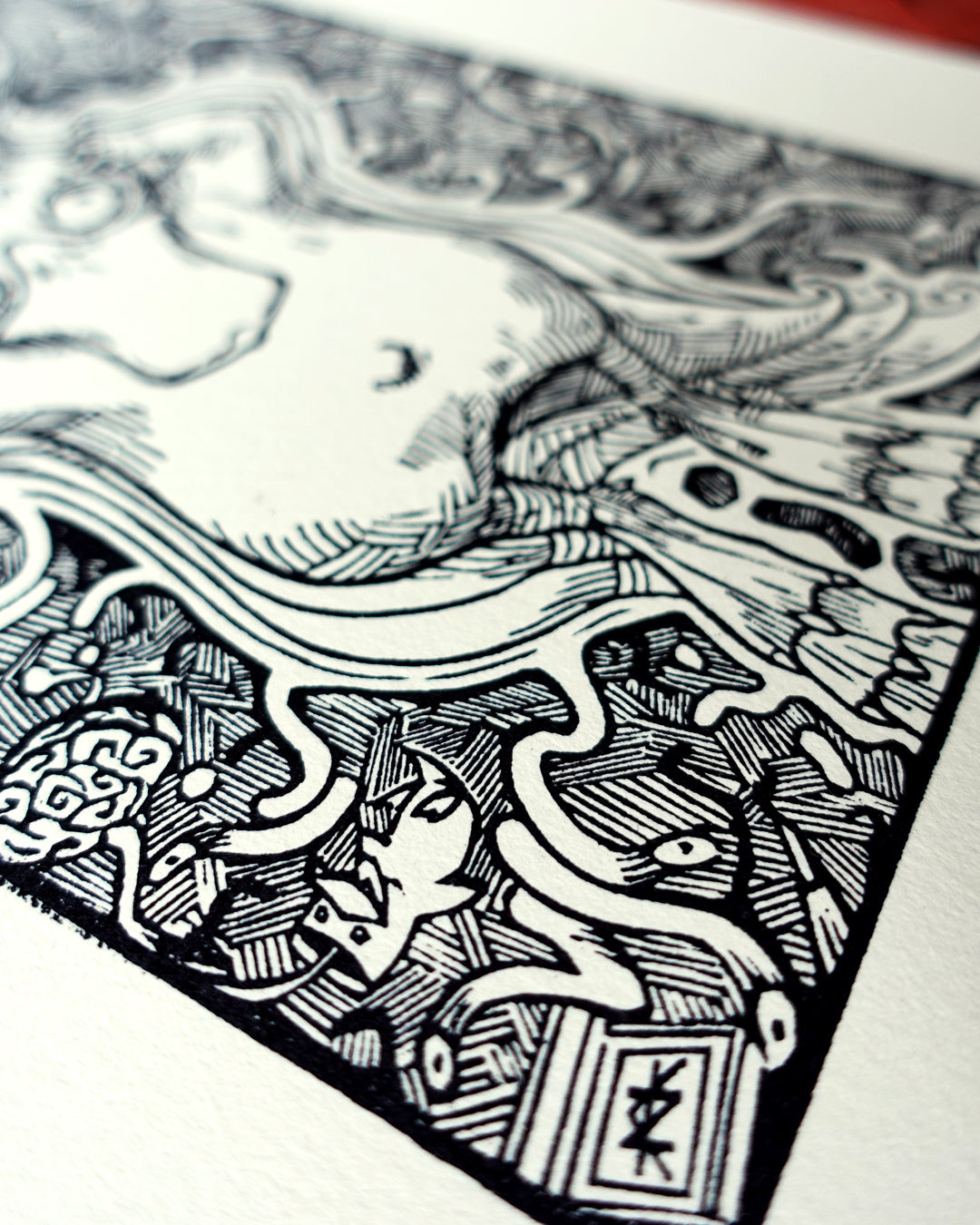 PSYDUCK - Handmade woodblock print - 22x16cm