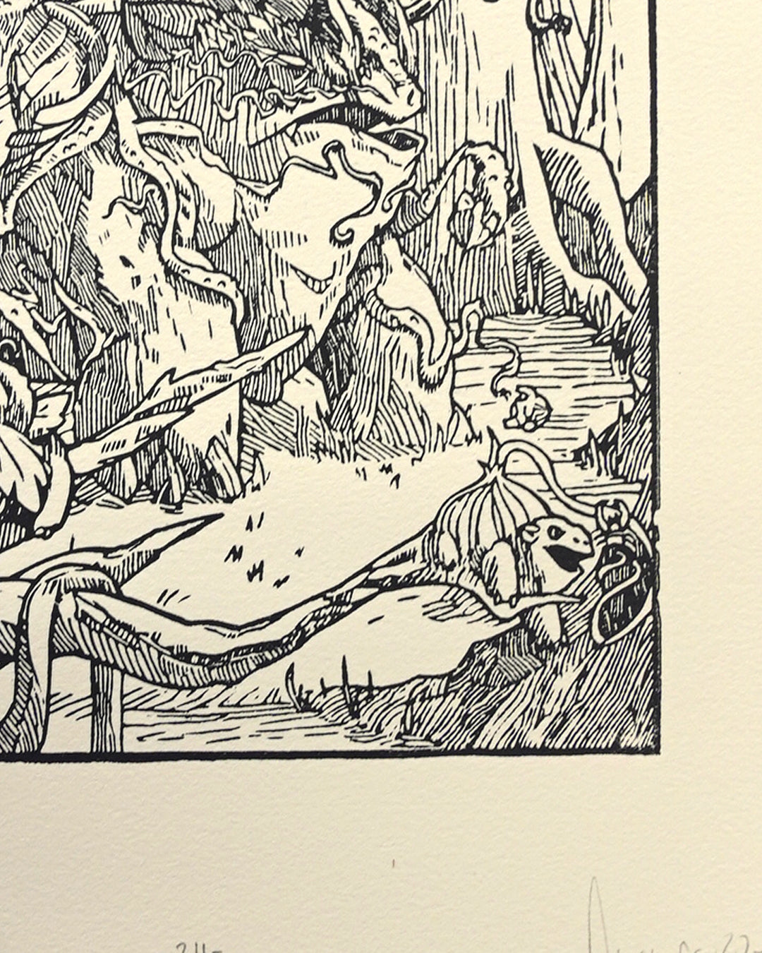 VENUSAUR - Handmade woodblock print - 28x22cm
