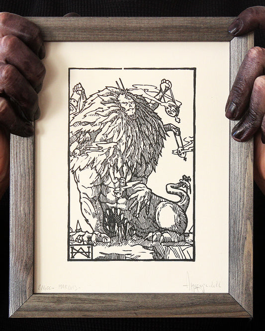 MARBAS - Handmade woodblock print - 22x16cm