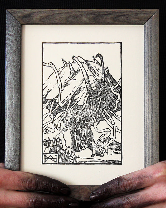 VALEFOR - Handmade woodblock print - 22x16cm