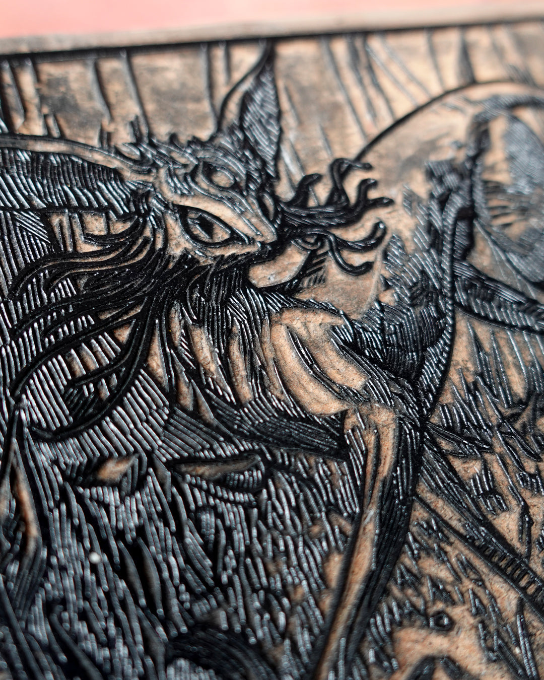 ESPEON - Handmade woodblock print - 14x22cm