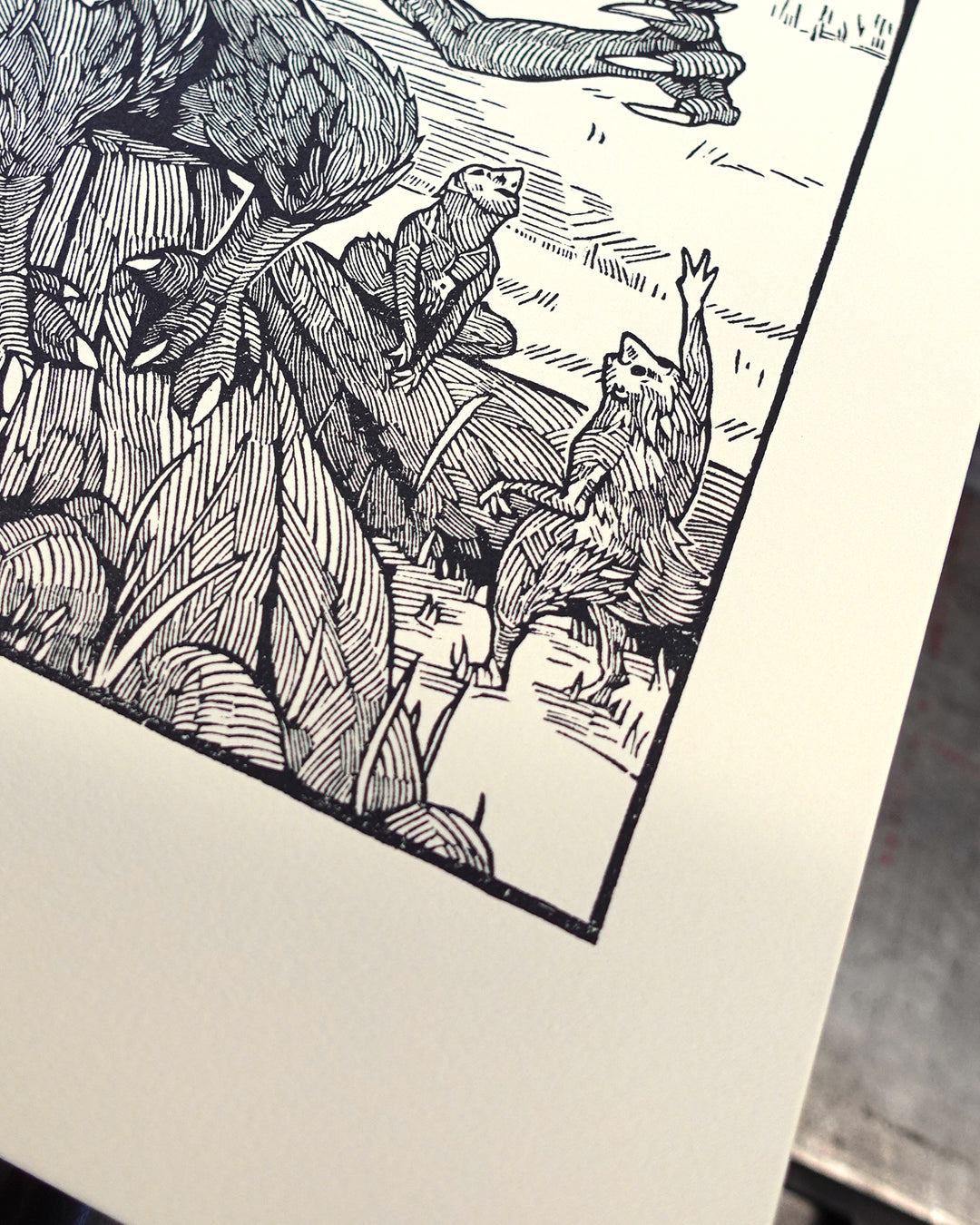 THE HARPY - Handmade woodblock print - 28x22cm