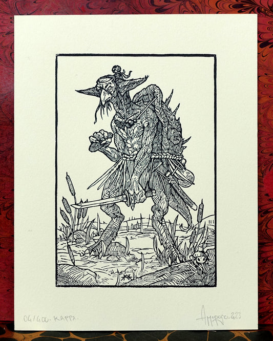 THE KAPPA - Handmade woodblock print - 22x17cm