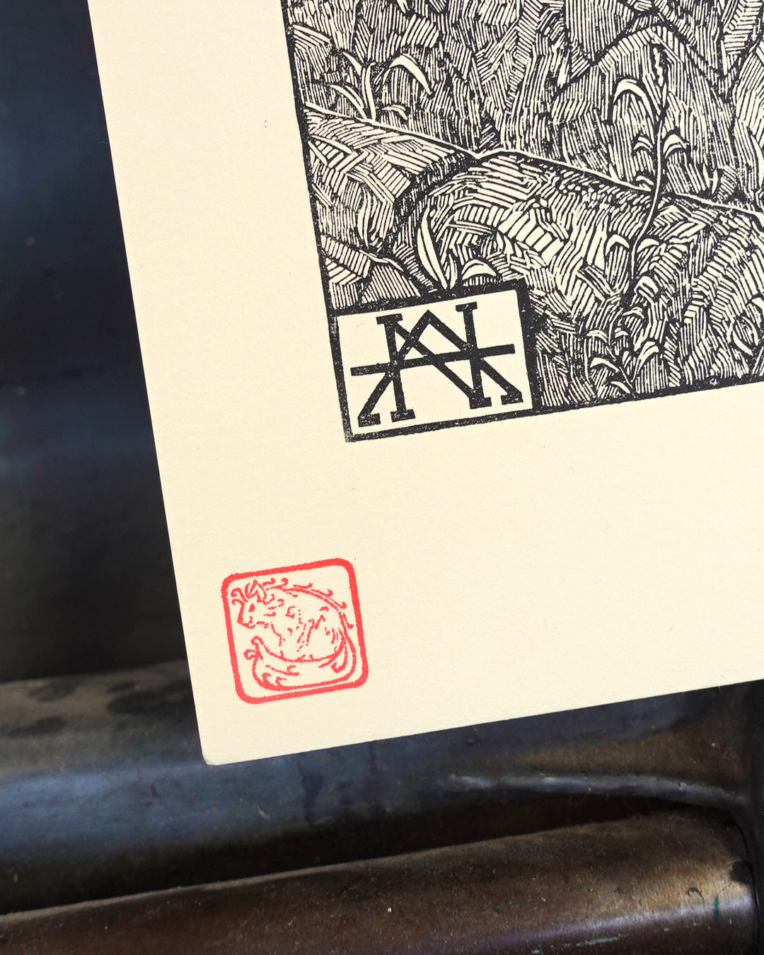 ARCANIN - Handmade woodblock print - 28x22cm