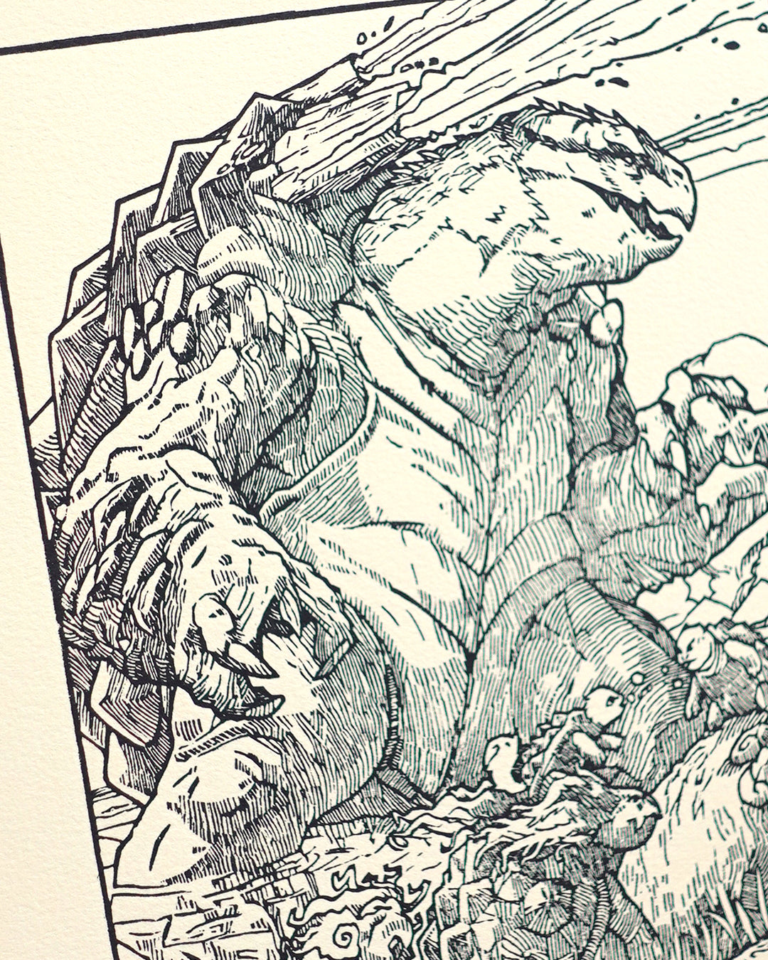 BLASTOISE - Handmade woodblock print - 28x22cm