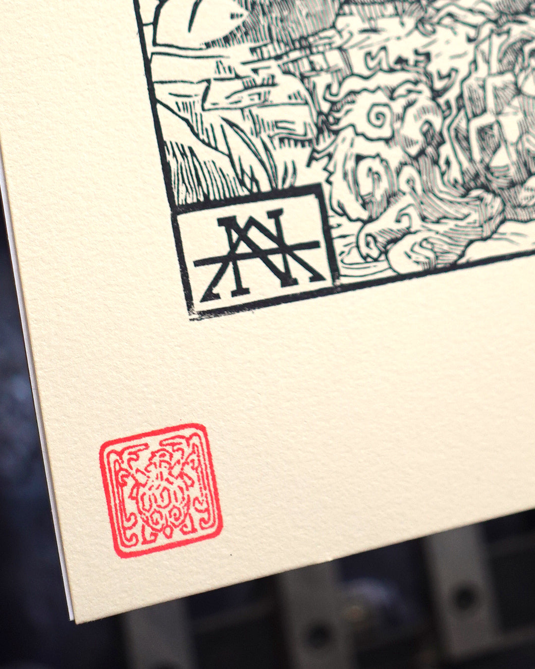 BLASTOISE - Handmade woodblock print - 28x22cm